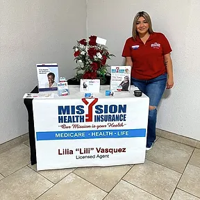 Lily at the Mission Health Insurance booth